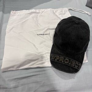Y/Project Black Cap with Embroidered Logo